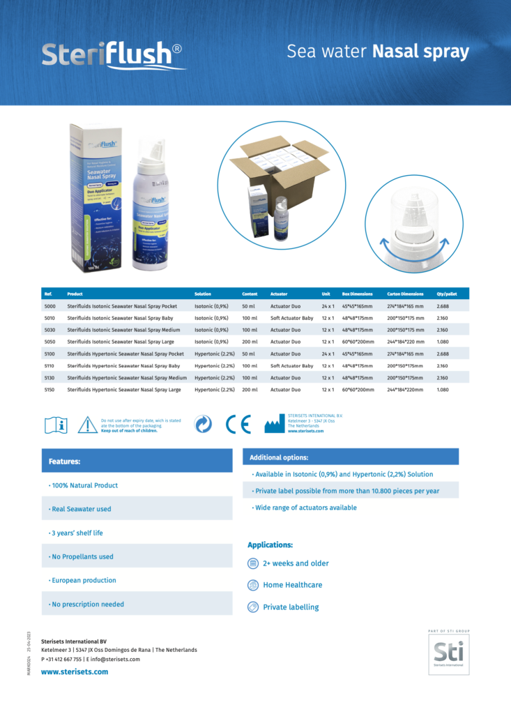 Seawater Nasal Spray - Product Leaflet