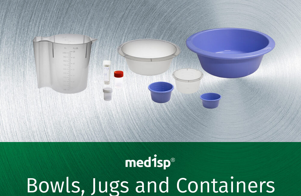 Bowl jugs and containers for medical use | Medisp medical disposables | Manufactured by Sterisets