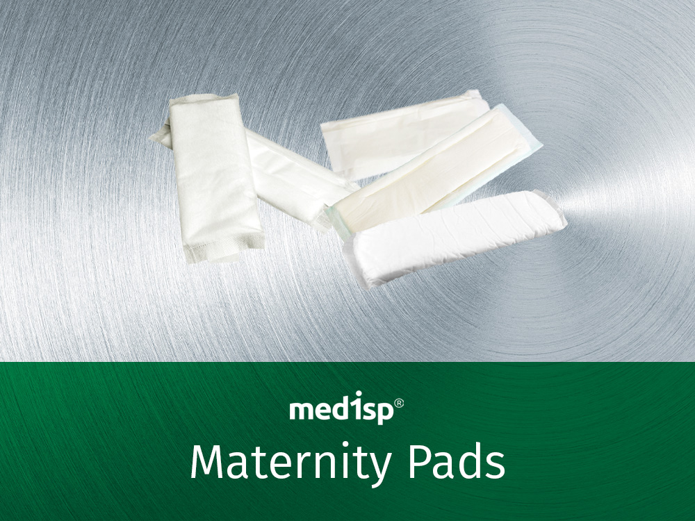 Maternity pads for medical use and surgical procedures | Medisp medical disposables | Manufactured by Sterisets