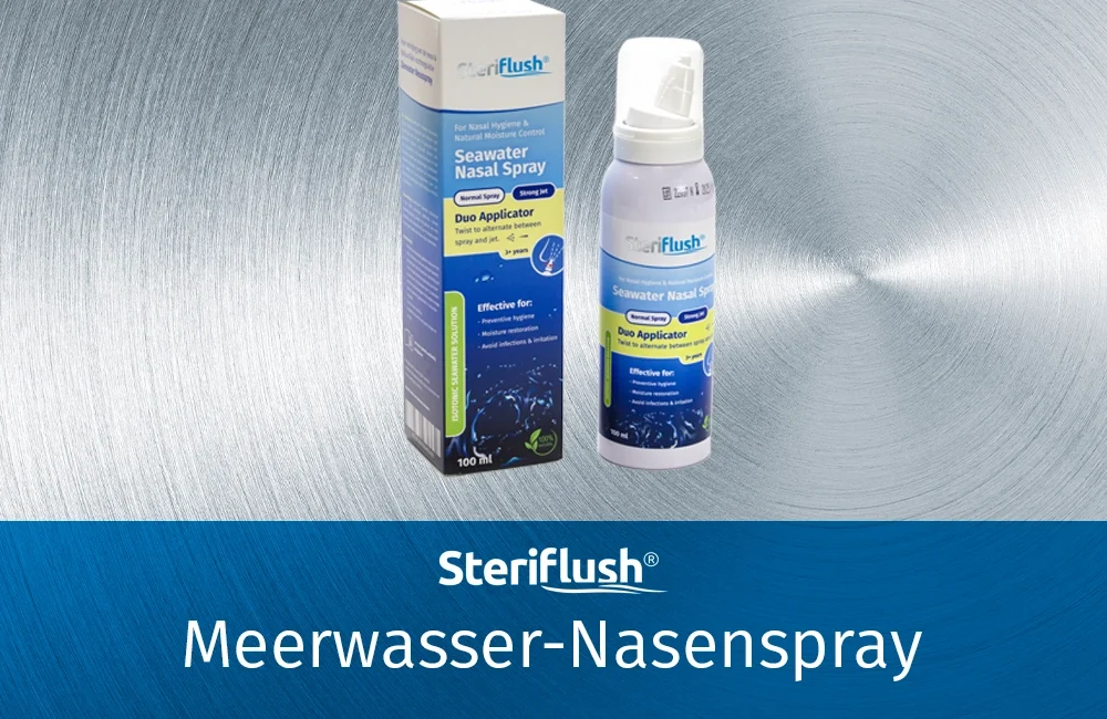 Steriflush Meerwasser-Nasenspray hergestellt von Sterisets International